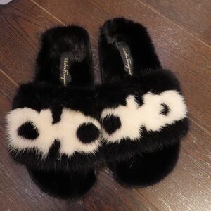 Salvatore Ferragamo Mink Fur Slides
